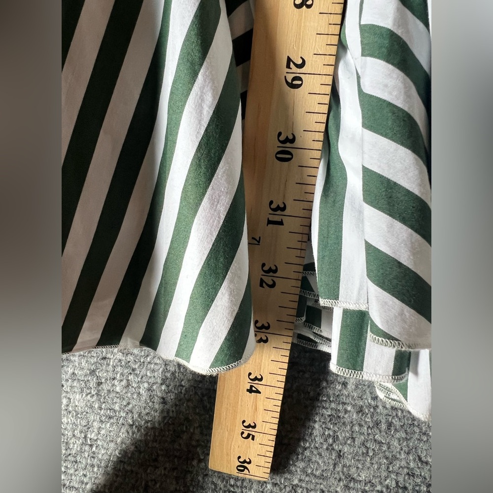Maje Paris women striped Dress Greenwhite flared skirt formal coquette 32”waistM - Picture 8 of 16